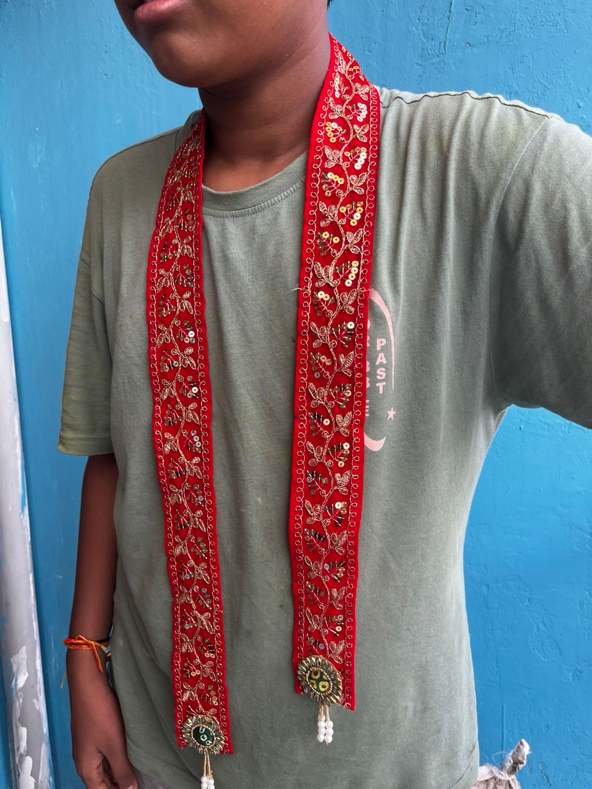 Welcome Dupatta Velvet Work