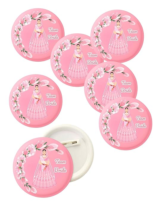 Team Bride Pink Weeding Brooch