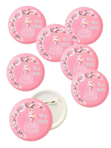 Team Bride Pink Weeding Brooch