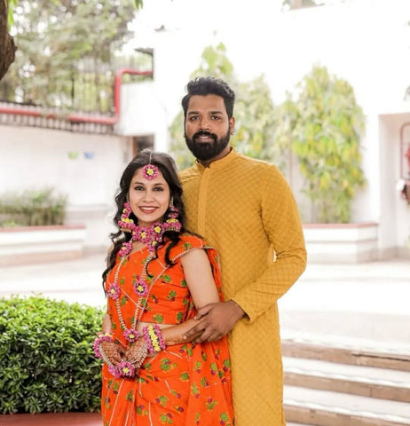 Pink & Yellow Floral Necklace Set