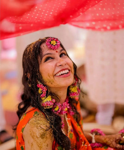 Pink & Yellow Floral Necklace Set