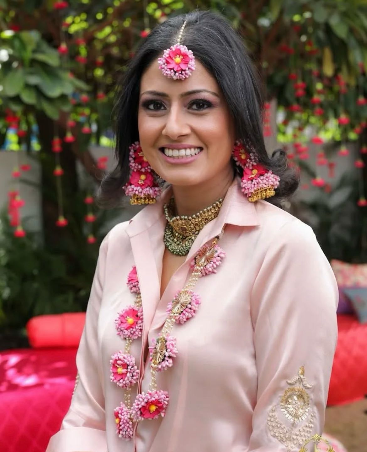 Pink Long Necklaces Set