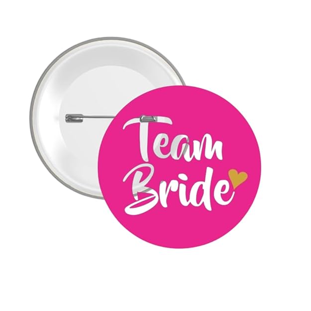 Team Bride Dark Pink Weeding Brooch