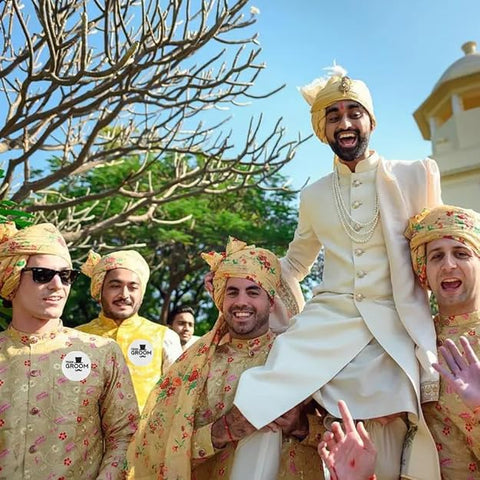Team Groom Pink Weeding Brooch