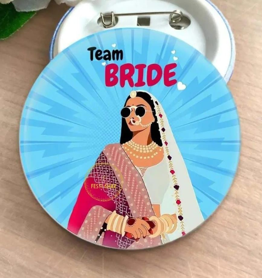 Blue Team Bride Weeding Brooch