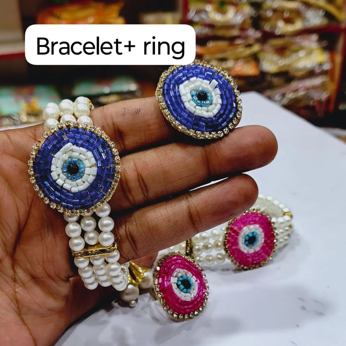 Evil Eye Bracelete with Ring