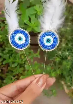 Evil Eye Weeding Brooch With Feather